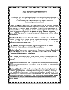 Cereal Box Biography Book Report