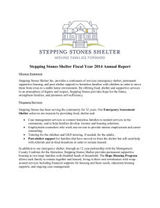 Stepping Stones Shelter Annual Report FY 2014