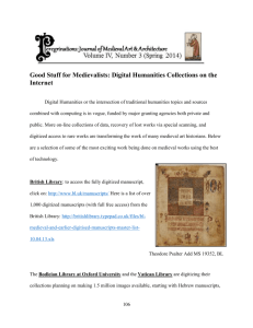 Good Stuff for Medievalists: Digital Humanities Collections on the