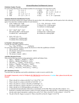 Worksheet #2. Oxidation Numbers Worksheet #2