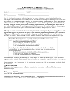 anesthetic/surgical procedure consent form