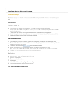 Finance Manager Job Description