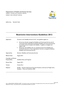 Restrictive Interventions Guidelines 2012