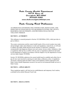 to view Dade County Food Ordinance