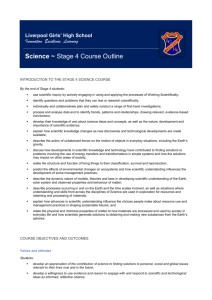 Science ~ Stage 4 Course Outline