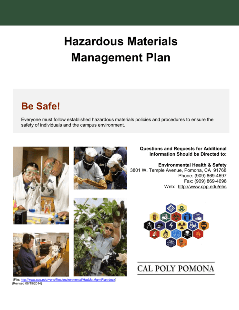 hazardous material business plans are required by which act