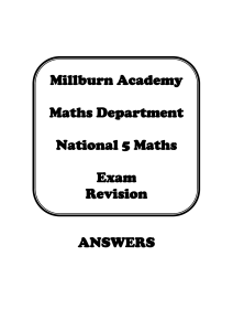 N5 Maths Exam Revision Booklet ANSWERS