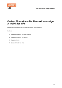 MP toolkit - Carbon Monoxide – Be Alarmed!