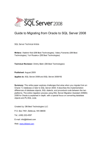 Oracle to SQL Server 2008