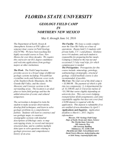 2016 Field Camp Application & Information