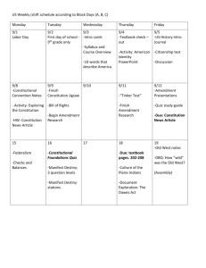 US Weekly (shift schedule according to Block Days (A, B, C) Monday