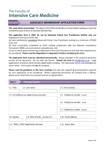FICM Associate Membership Application Form
