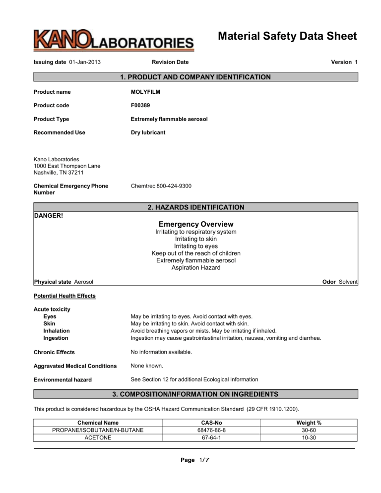 material-safety-data-sheet