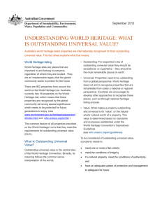 Understanding World Heritage: What is Outstanding Universal Value?