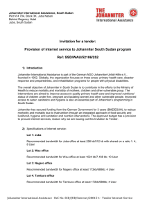 Invitation for a tender: Provision of internet service to