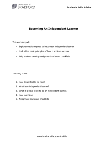 Becoming An Independent Learner