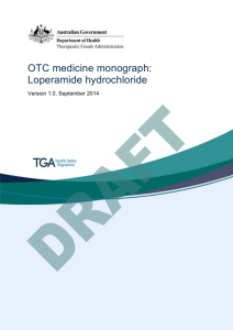 OTC medicine monograph: Loperamide hydrochloride