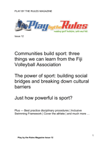 The power of sport: building social bridges and breaking down