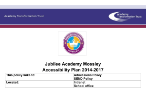 Accessibility Plan - Jubilee Academy Mossley