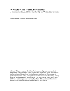 A Comparative Study of Union Membership and Political Participation