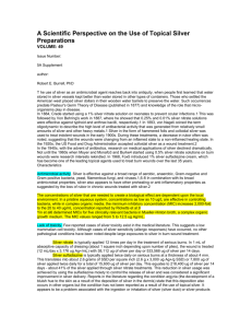 A Scientific Perspective on the Use of Topical Silver Preparations