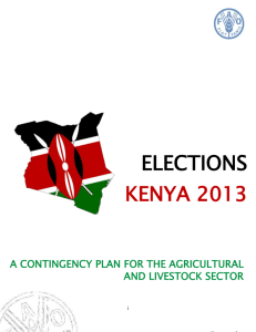 elections kenya 2013 a contingency plan for the agricultural and