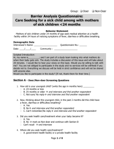 Care Seeking for Sick Child BA Questionnaire