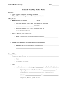 Classifying Matter Notes