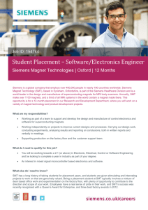 Student Placement - Software / Electronics Engineer Siemens