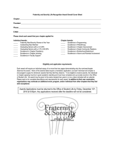 Fraternity and Sorority Life Recognition Award Overall Cover Sheet