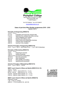 Dates of part-time Wine Studies programmes 2015