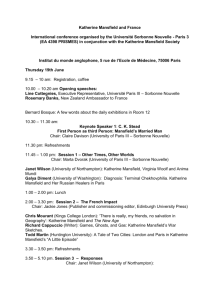 Conference Programme - Katherine Mansfield Society