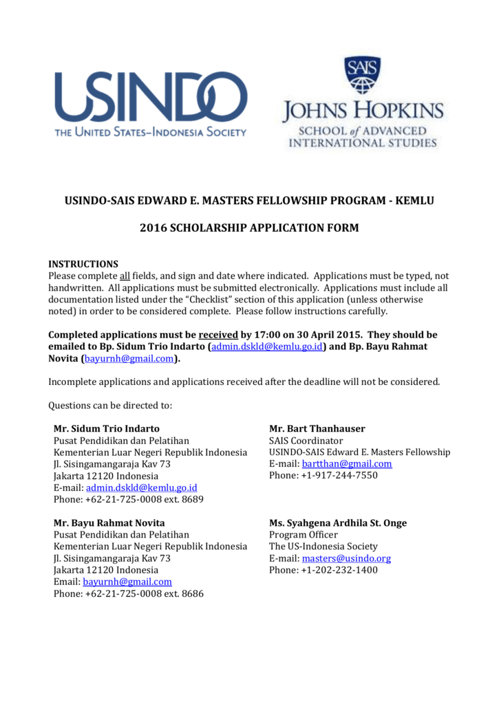 Edward E. Masters Fellows Program - USINDO