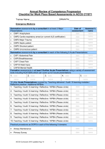 ACCS CT1 ARCP Checklist 2010 Curriculum