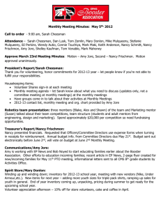 Monthly Meeting Minutes: May 5th, 2012 Call to order