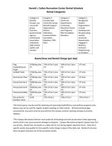 Rental Fees – Callais Recreation Center