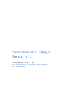 Prevention of Bullying & Harassment