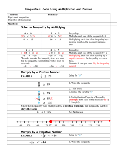 Inequalities: Solve Using Multiplication and Division