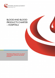 Blood and Blood Products Charter – Hospitals