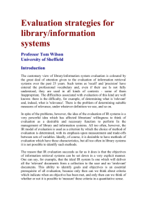 Evaluation strategies for library/information systems