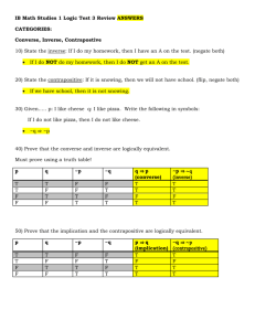 Logic Test 3 Review ANSWERS