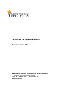 Guidelines for Program Approval - Massachusetts Department of