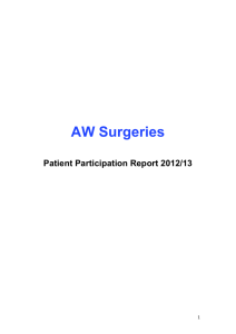 AW Surgeries Patient Participation Report 2013
