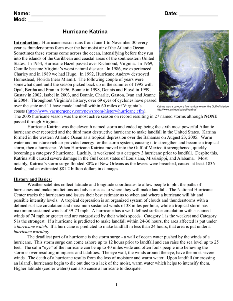 research paper in hurricane katrina
