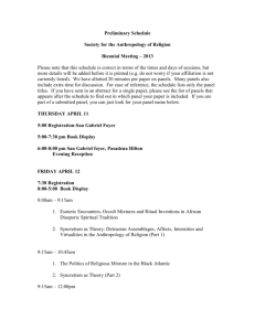 Preliminary Schedule - Society for the Anthropology of Religion