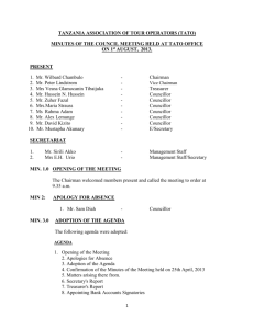 MINUTES OF THE MEETING HELD ON 1st AUGUST 2013