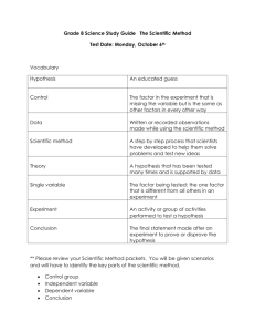 Grade 8 Science Study Guide The Scientific Method Test Date