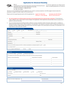 2013-2014 Application for Advanced Standing - Cga-nwt