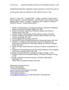 Hu, Kim et al Autoimmune Alleles and eQTLs in CD4 effector