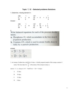 Topic 7, 12 - Selected problems Solutions